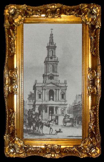 framed  James Gibbs Church of St Mary-Le-Strand in London, ta009-2