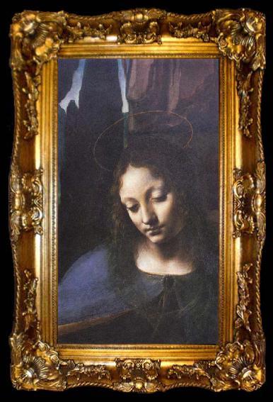 framed  Leonardo  Da Vinci Detail of Madonna of the Rocks, ta009-2