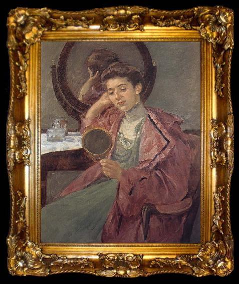 framed  Mary Cassatt Lady in front of the dressing table, ta009-2