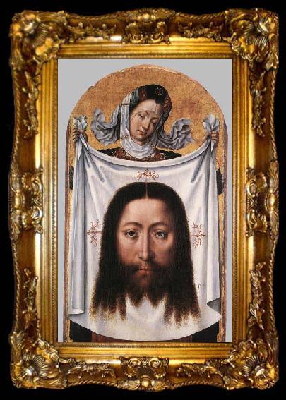 framed  Master of the Saint Ursula Legend St Veronica with the Sudarium, ta009-2