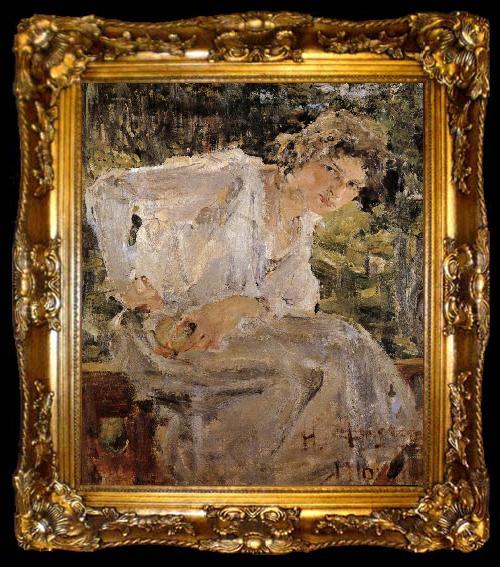 framed  Nikolay Fechin Portrait of Young woman, ta009-2