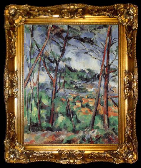 framed  Paul Cezanne Lanscape near Aix-the Plain of the arc river, ta009-2