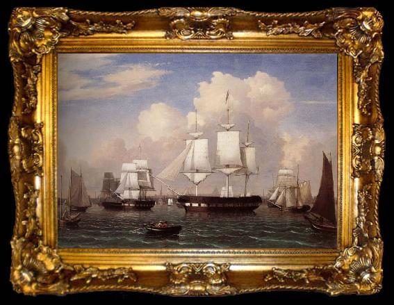 framed  unknow artist Warship, ta009-2
