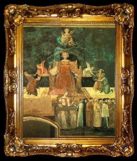 framed  Ambrogio Lorenzetti Allegory of the Good Government, ta009-2