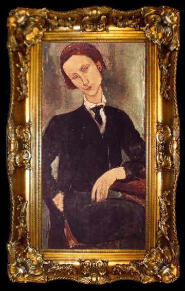 framed  Amedeo Modigliani Portrait of Monsieur Baranouski, ta009-2