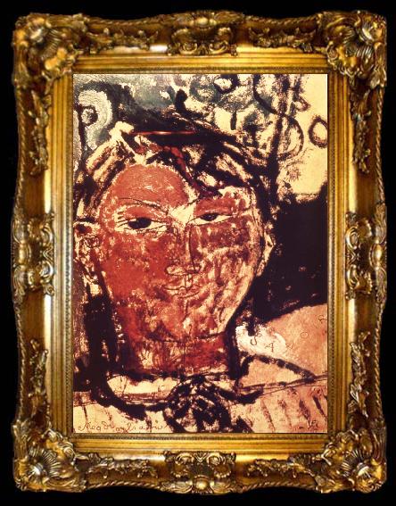 framed  Amedeo Modigliani Portrait of Pablo Picasso, ta009-2