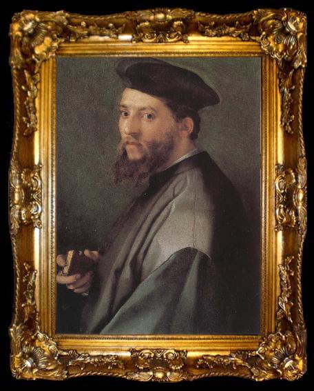 framed  Andrea del Sarto Portrait of ecclesiastic, ta009-2