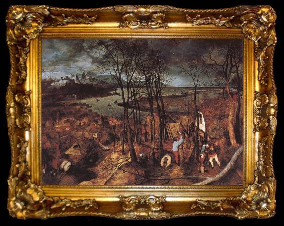 framed  BRUEGEL, Pieter the Elder The gloomy days, ta009-2