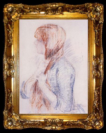 framed  Berthe Morisot The girl combing the hair, ta009-2