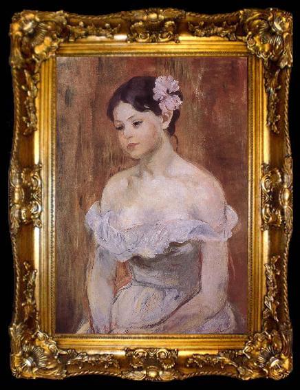 framed  Berthe Morisot The girl wearing the fresh flowers, ta009-2