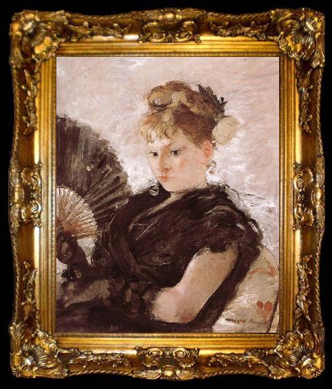 framed  Berthe Morisot The woman holding a fan, ta009-2