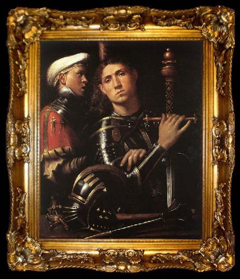 framed  CAVAZZOLA Warrior with Equerry, ta009-2