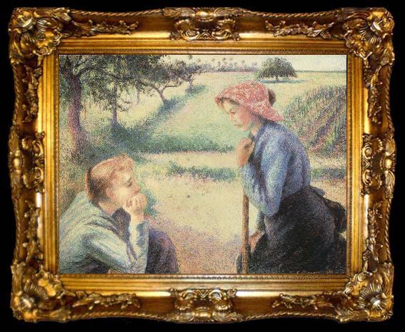 framed  Camille Pissarro The Chat, ta009-2