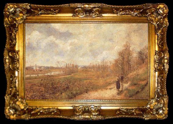 framed  Camille Pissarro Path at Le Chou, ta009-2