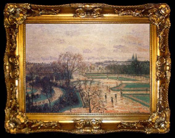 framed  Camille Pissarro The Tuileries Gardens in Rain, ta009-2