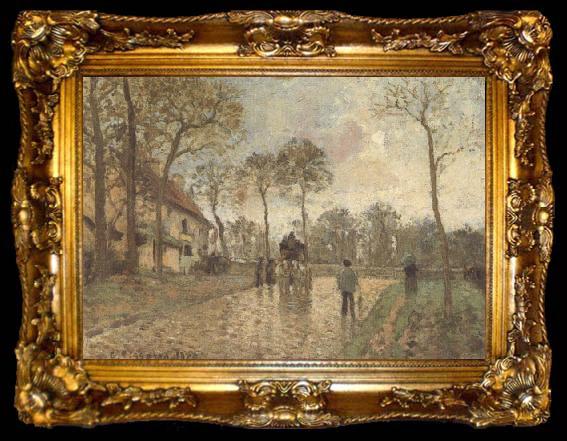 framed  Camille Pissarro The Mailcoach at Louveciennes, ta009-2