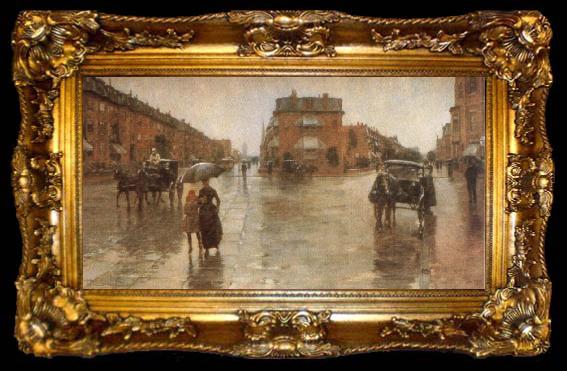 framed  Childe Hassam Rainy Day, ta009-2