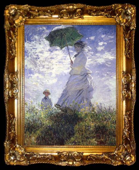 framed  Claude Monet A woman with a parasol, ta009-2