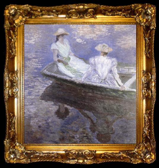 framed  Claude Monet Young Girls in a boat, ta009-2