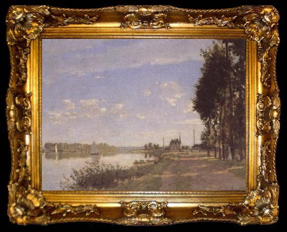 framed  Claude Monet Riverside path at Argenteuil, ta009-2