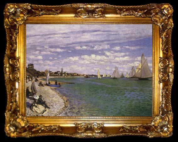 framed  Edouard Manet The Regatta at Saomte-Adress, ta009-2