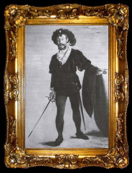 framed  Edouard Manet The Singer Faure as Hamlet, ta009-2
