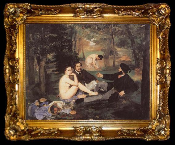framed  Edouard Manet Le dejeuner sur I-Herbe, ta009-2