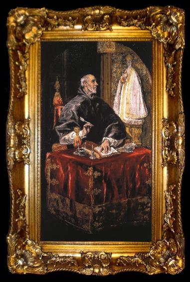 framed  El Greco St Jerom as Cardinal, ta009-2