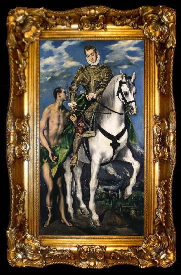 framed  El Greco St Martin and the Beggar, ta009-2