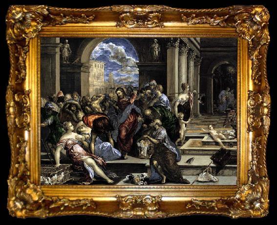 framed  El Greco The Purification of the Temple, ta009-2