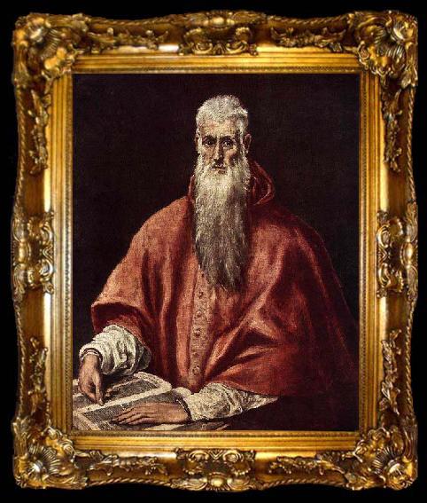 framed  El Greco St Jerome as Cardinal, ta009-2
