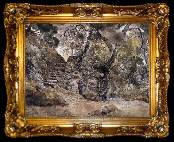 framed  Ernest  Fries From the Park of the Villa Chigi in Ariccia, ta009-2