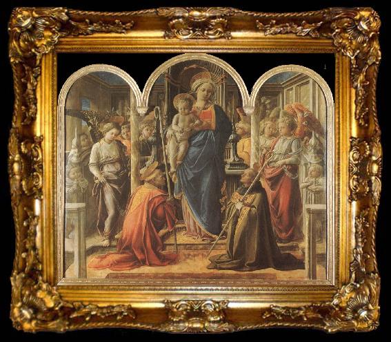 framed  Fra Angelico Jungfru Maria med barnet, ta009-2