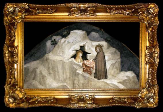 framed  GIOTTO di Bondone The Hermit Zosimus Giving a Cloak to Magdalene, ta009-2
