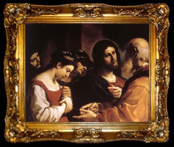 framed  GUERCINO Jesus and aktenskapsbryterskan, ta009-2