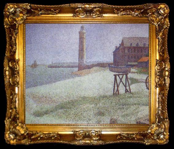 framed  Georges Seurat The Lighthouse at Honfleur, ta009-2