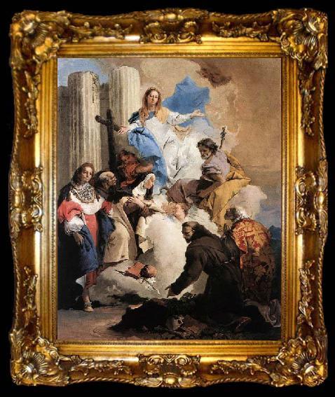 framed  Giovanni Battista Tiepolo The Virgin with Six Saints, ta009-2