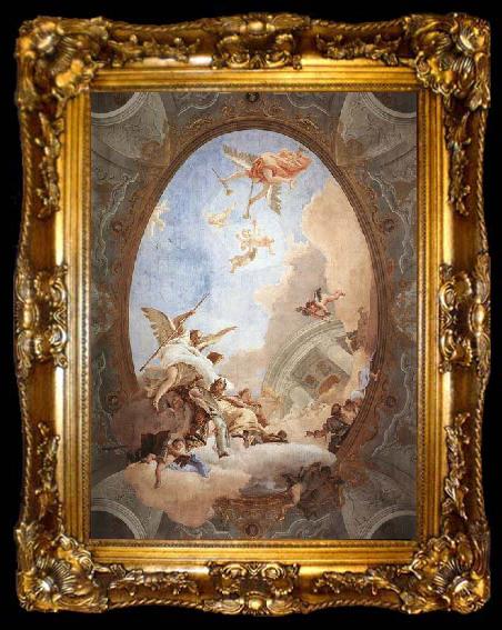 framed  Giovanni Battista Tiepolo Allegory of Merit Accompanied by Nobility and Virtue, ta009-2