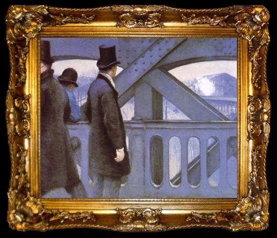 framed  Gustave Caillebotte Le Pont de L-Europe, ta009-2