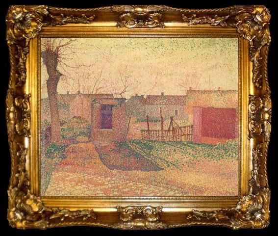 framed  Henri Delavallee Farmyard, ta009-2