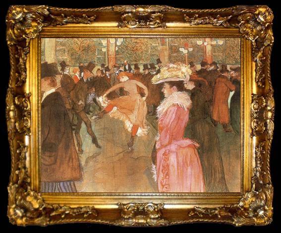 framed  Henri de toulouse-lautrec A Dance at the Moulin Rouge, ta009-2