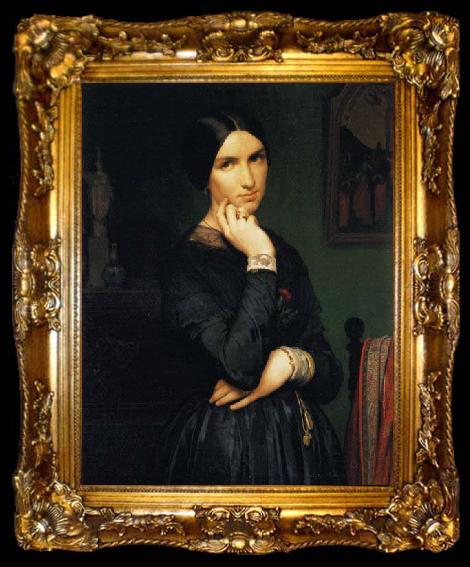 framed  Hippolyte Flandrin Portrait of Madame Flandrin, ta009-2