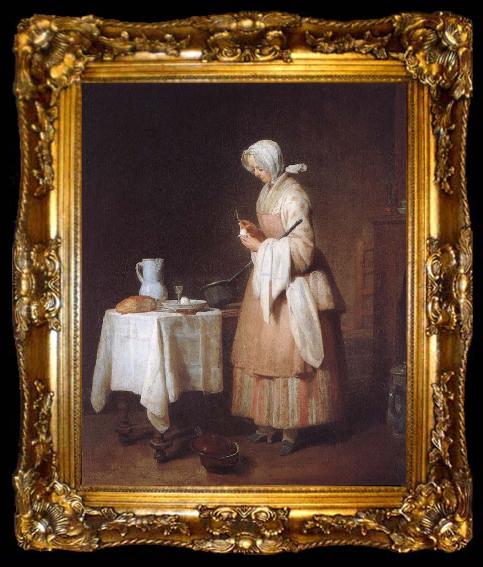 framed  Jean Baptiste Simeon Chardin Barnjungfrun, ta009-2