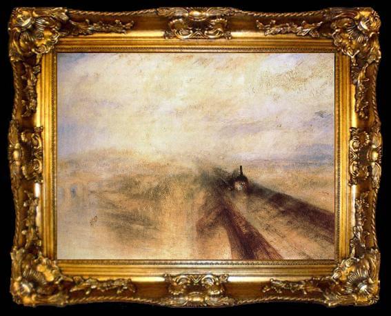framed  Joseph Mallord William Turner Rain,Steam and Speed-the Great Western, ta009-2
