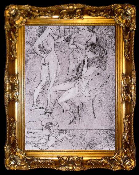 framed  Jules Pascin Cupiter and three woman, ta009-2