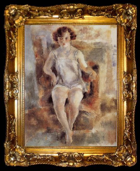 framed  Jules Pascin Portrait of Mary, ta009-2