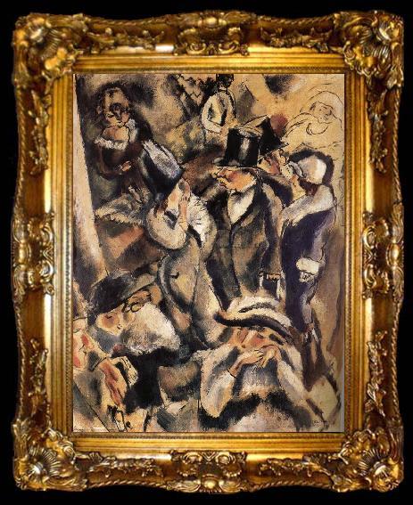 framed  Jules Pascin People at the table in the Dance hall, ta009-2