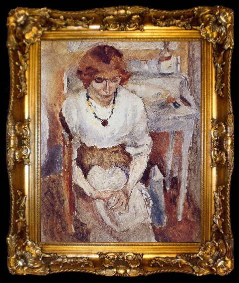 framed  Jules Pascin Portrait of Aiermina, ta009-2
