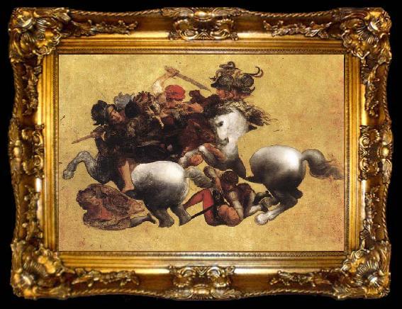 framed  LEONARDO da Vinci Battle of Anghiari, ta009-2