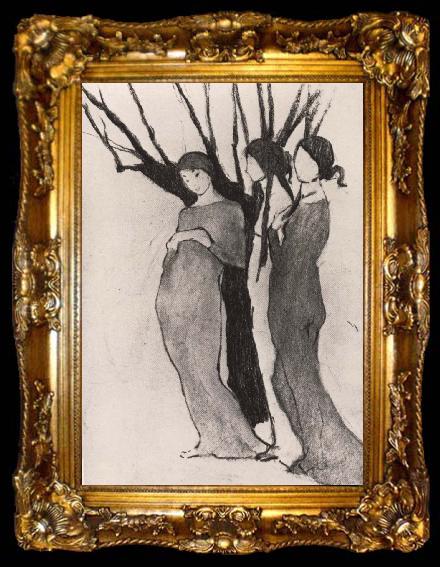 framed  Marie Laurencin Three woman in front of tree, ta009-2